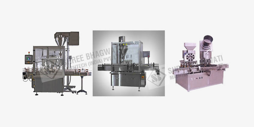 Automatic 12 Head or 16 /24 Head Rotary Dry Syrup Powder Filling Machine with fill range up to 30gms. Or up to 65gms.