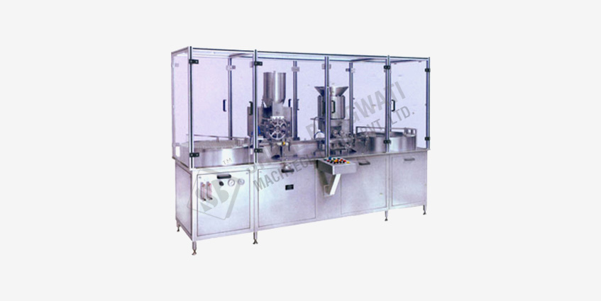Automatic Injectable Dry Powder Filling With Pick & Place Type Rubber Stoppering Machine ATPF-125