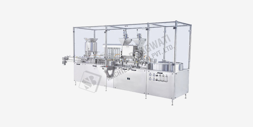 Injectable Dry Powder Filling With Vial Liquid Filling & Rubber Stoppering Machine