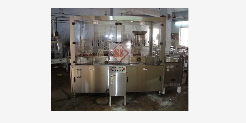 Four Head liquid Vial Filling with Rubber Stoppering Machine