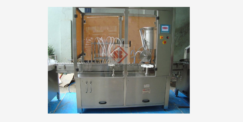 Six Head Liquid Vial Filling With Rubber Stoppering Machine