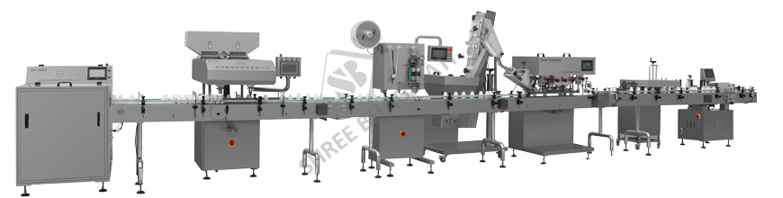 Track type tablet counting & filling machine, Track type Capsule counting & filling machine