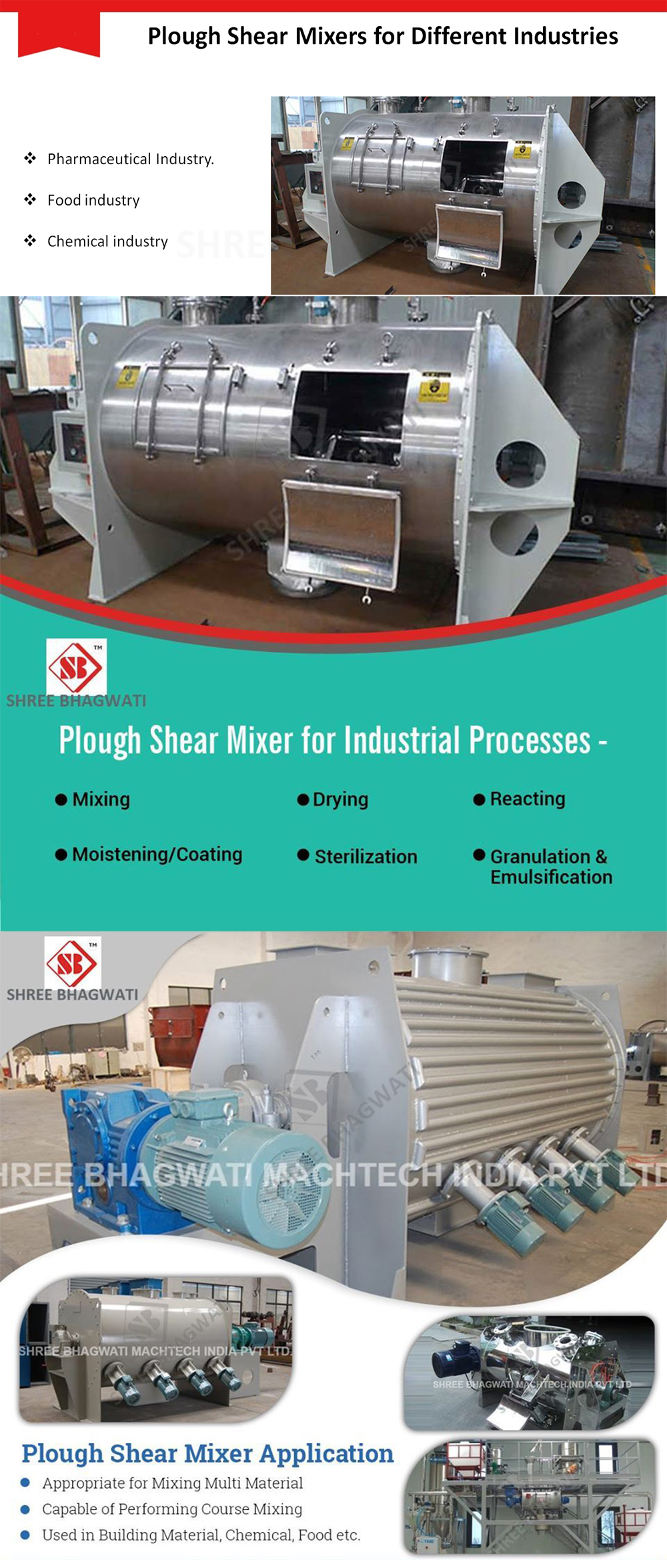 Plough Shear Mixers for Different Industries