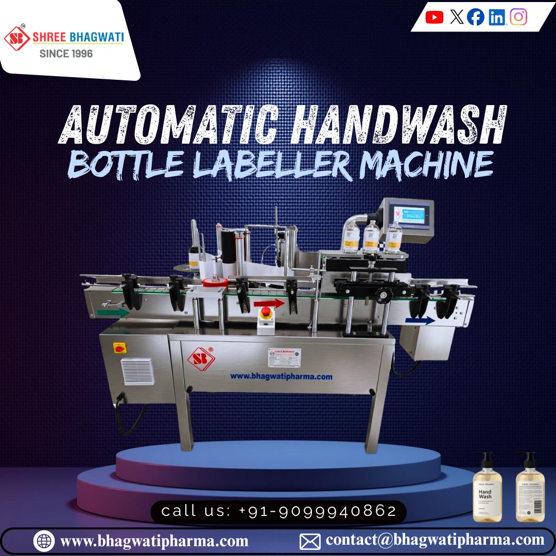 Automatic Handwash Bottle Labeller Machine