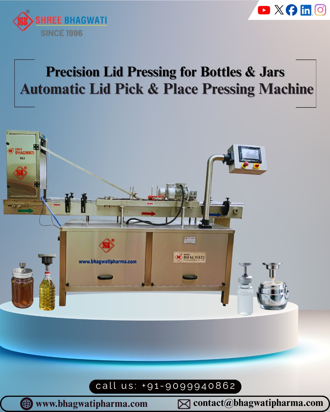 Automatic Lid Pick & Place Pressing Machine