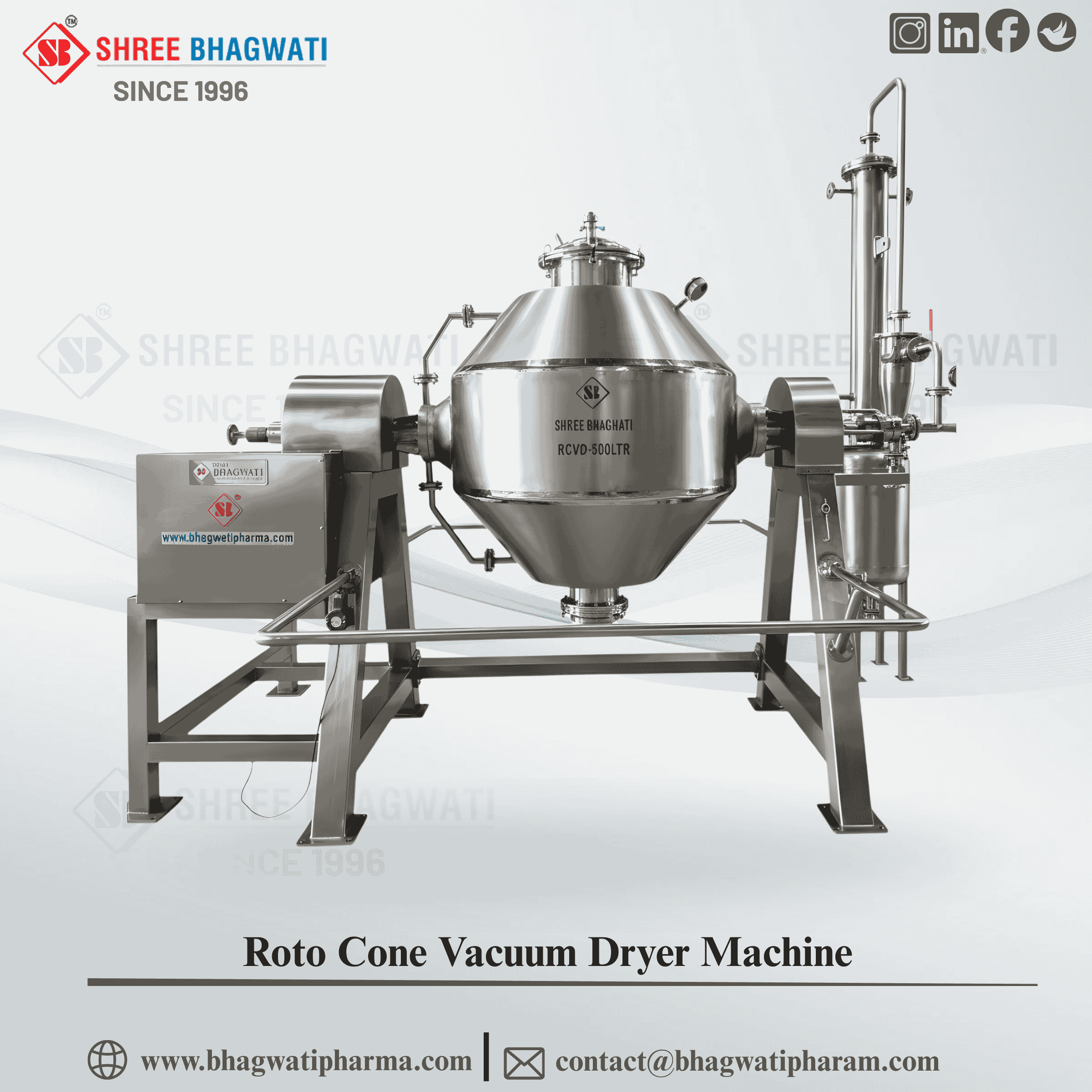 Roto Cone Vacuum Dryer Machine