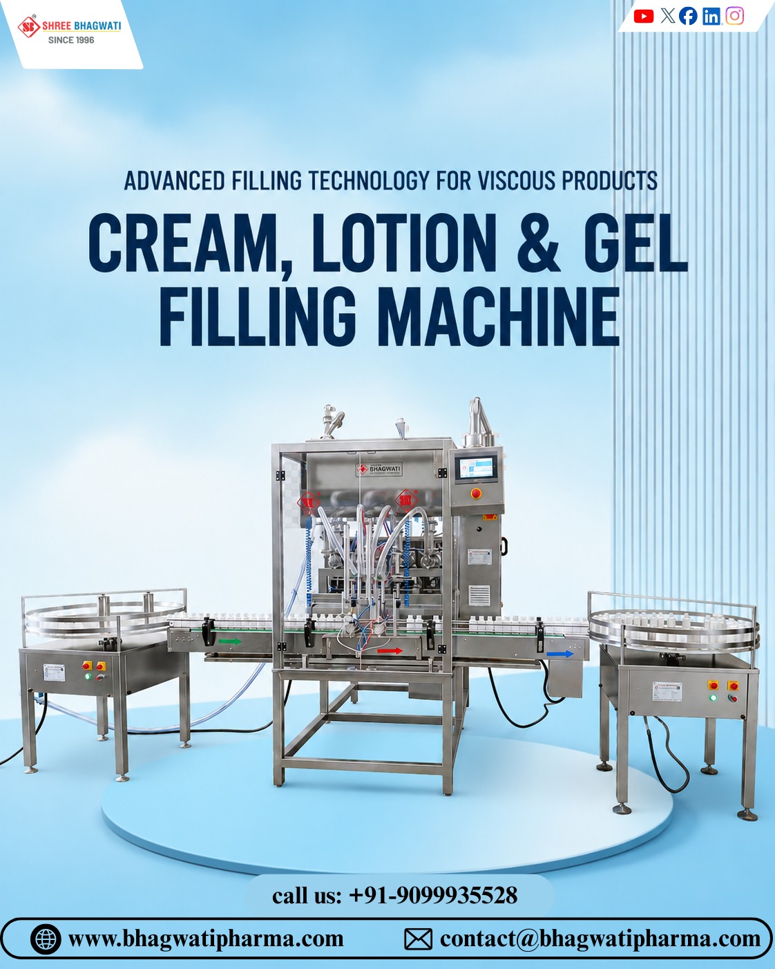 Cream Gel Lotion Filling Machine